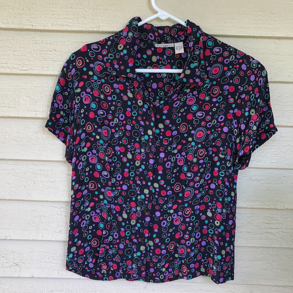 PUTUMAYO 100% rayon short sleeve blouse